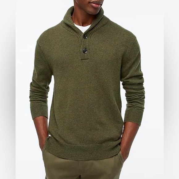 NWT - J. Crew Men’s Shawl Collar Lambswool Blended Sweater - Size L - Picture 2 of 8